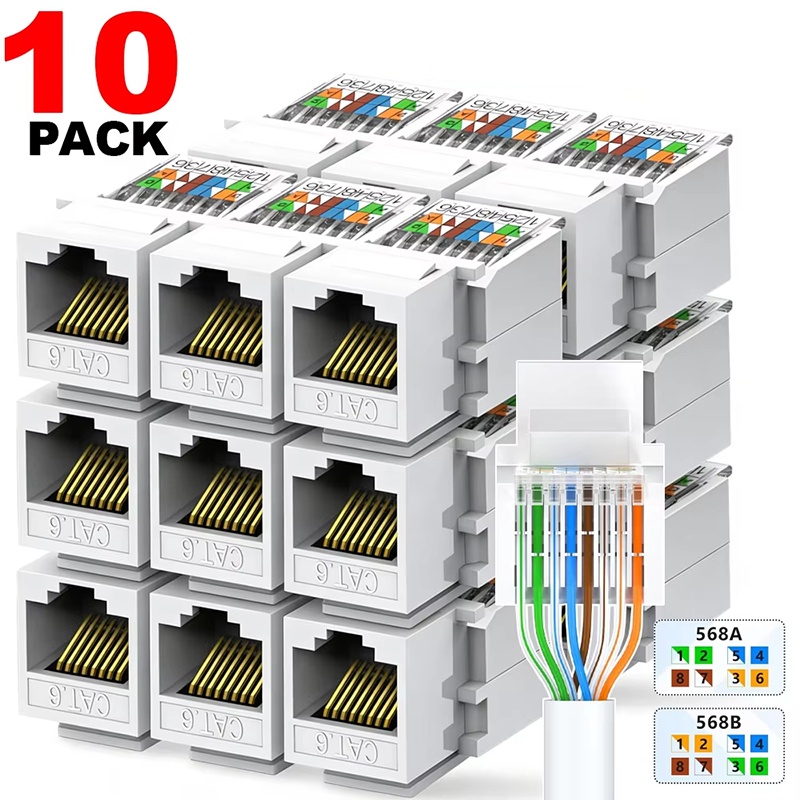 Patch Panel Cat6 - Module réseau Ethernet RJ45 Keystone Cat6,