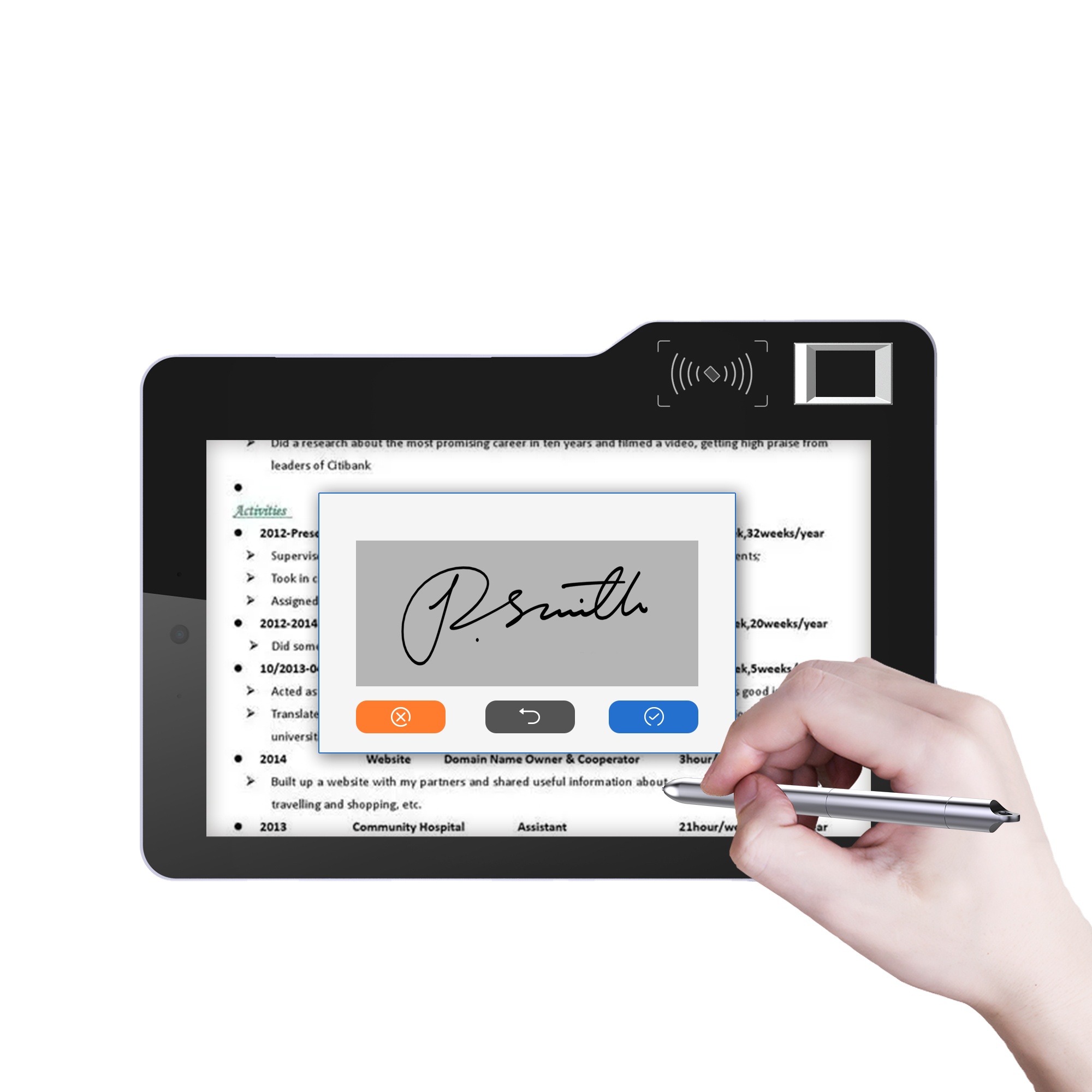 Digital Signature Pad - MT610 10.1 pouces tablette Android avec